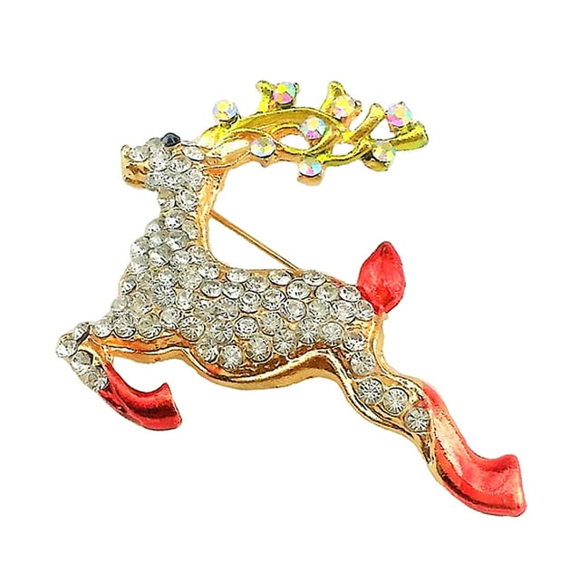 Elk de Diamante Imitación de Broche para Adorno Bufanda, , Decoración de Pantalón Salvador Broche de solapa de broche de navidad