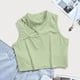thumbnail image 4 of Moda mujer cuello alto blusa sin mangas camiseta verano sólido hombro frío Tops Fridja  qr1271, 4 of 5