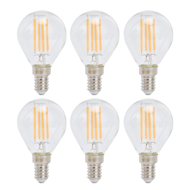 6 bombillas LED E12 de 4 W, G45, estilo vintage, de filamento, de cristal transparente, luz cálida, para decoración del hogar, 110 V
