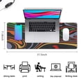 thumbnail image 5 of Black Bottom Green Red Orange LinesLine Theme&nbsp;mousepad Gamingwaterproofwashable&nbsp;for Office Home Work GamingmousepadsRubber Base Mousepad with Stitched Edges 31.5x11.8inches, 5 of 7