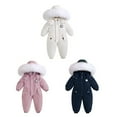 thumbnail image 5 of GYRATEDREAM kids Unisex Baby Hooded Winter Outerwear Snowsuit Newborn Infant Warm Fleece Jacket Jumpsuit Romper Thick Coat for 2-3Y Blue, 5 of 5
