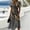 05-Gray, variant on Women Smooth Polyester Wrap V Neck Short Sleeve Floral Print High Waist Split Hem Casual Midi Dress 05-Gray M