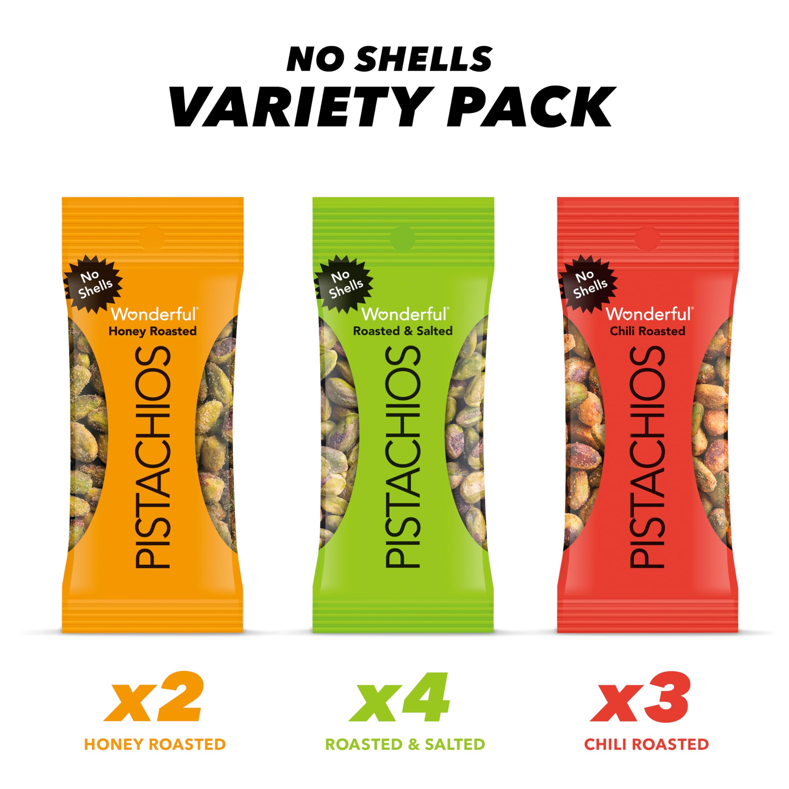 Wonderful Pistachios No Shells, AIF4 3 Flavors Mixed Variety Roasted ...