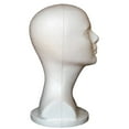 thumbnail image 1 of Styrofoam Chapeau Lunettes Perruque Cheveux Mannequin Support Présentoir Tête Modèle, Polyester Blanc Filet de Soin des Cheveux, 1 of 2