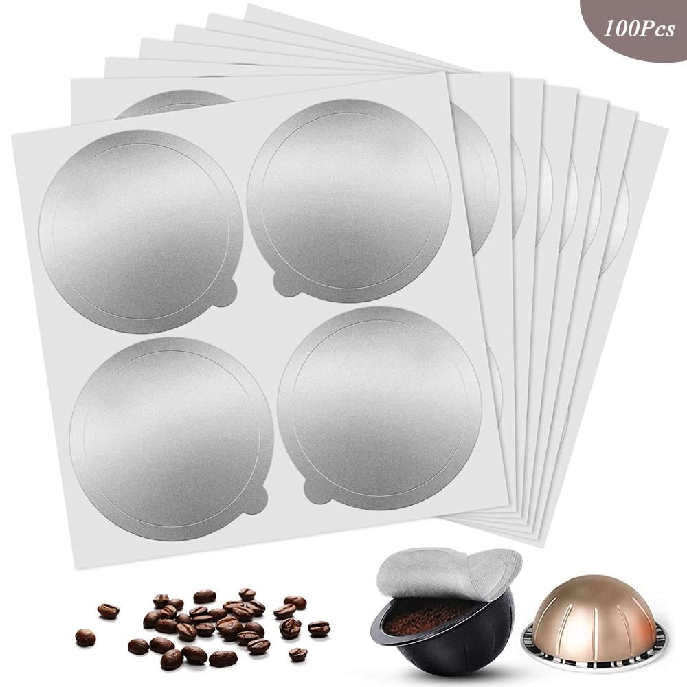 Aluminum Foils Lids to Reuse Coffee Pods, (Lids 100 Pcs Only) Matte