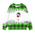 thumbnail image 2 of Odeerbi Kids Boys Girls Christmas Sweatshirt Plaid Crewneck Sweatshirts 1-12 Years Children's Long Sleeve Printed T-shirt Round Neck Top Green, 2 of 4