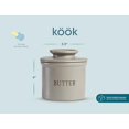 thumbnail image 2 of Butter Keeper Dish, French Ceramic Crock For Counter With Lid, Embossed Container, For Soft Butter, Home and Kitchen Decor, (Matte Speckled Grey), 2 of 7