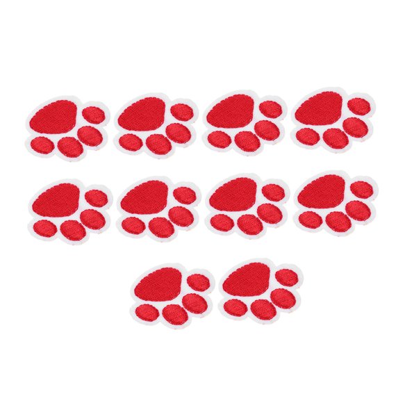 IFANLANDOR 10pcs Dog Paw Print Embroidered Iron On Patches Cat Paw Print Animal DIY Appliques