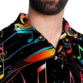 thumbnail image 5 of Note Men's Poplin Casual Printed Button Down Short Sleeve Summer Beach Shirts Unisex, 5 of 6