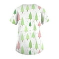 thumbnail image 4 of Garbnen Christmas Scrubs for Women Tops V Neck Short Sleeve Womens Fall Tops Thanksgiving Holiday Nurse Uniforms with Pockets S-5XL, 4 of 5