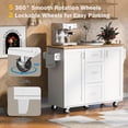 thumbnail image 6 of PORKISS Rolling Kitchen Island with Storage, Modern Kitchen Island Cart on Wheels with Rubber Wood Top for Kitchen Room, Dining Room, White, 6 of 12