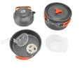 thumbnail image 2 of Outdoor Camping Pot Set, Widely Applicable High Temperature Resistance Outdoor Cookware Set Hard Anodized Well Designed Convenient To Store  For Hiking Orange, 2 of 8