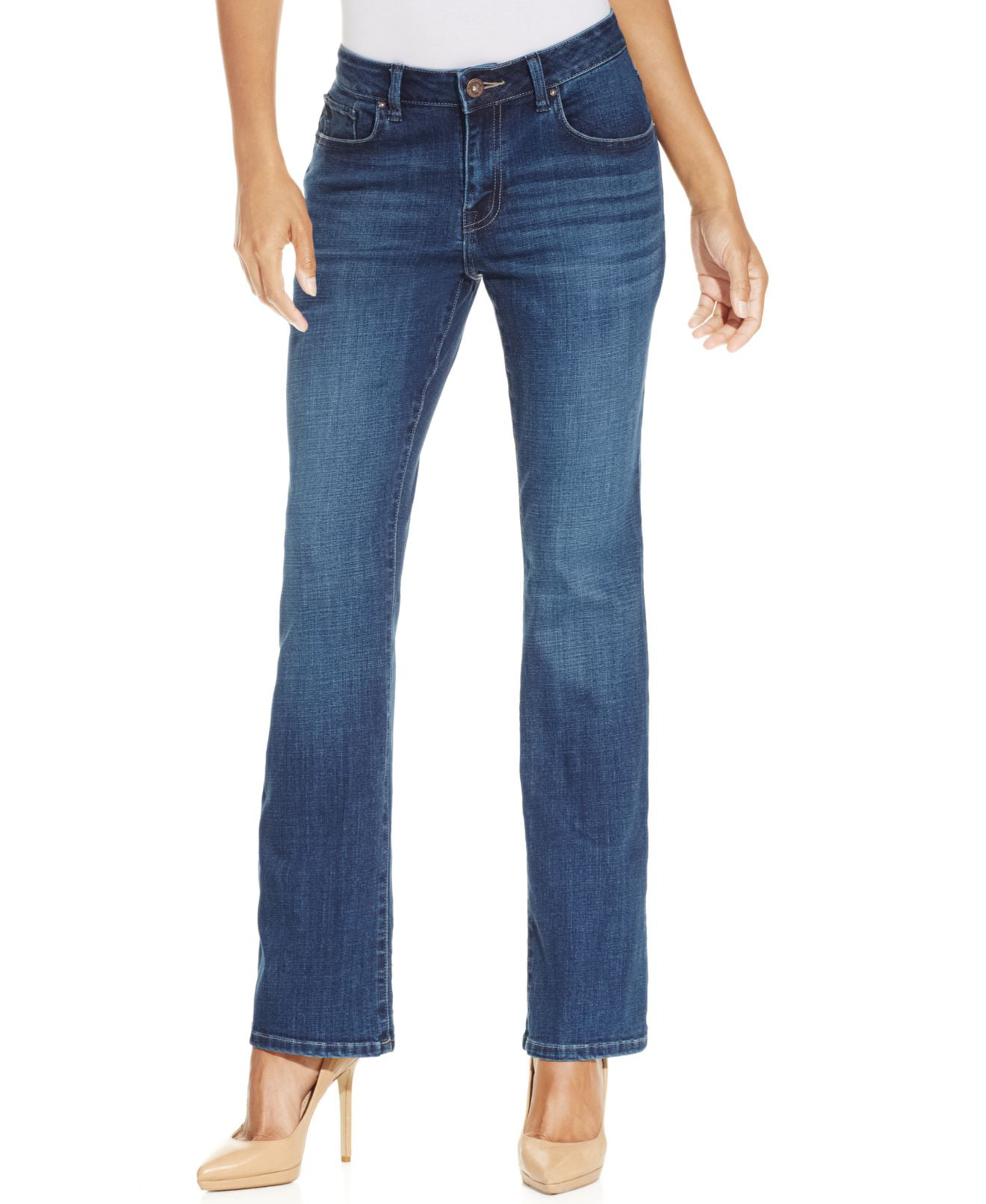 Lee - Medium Wash Womens Curvy Fit Bootcut Stretch Jeans 8 - Walmart ...