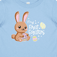 thumbnail image 4 of Inktastic My 1st Easter with Cute Brown Bunny and Easter Eggs Boys or Girls Baby T-Shirt, 4 of 5