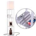 thumbnail image 1 of Brightech Maxwell Lampe de Sol avec Étagères et Port USB, Blanc, 1 of 10