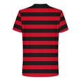 thumbnail image 4 of USNSM Mens Short Sleeve T-Shirts Striped Casual Crewneck Basic Shirt Color Block Stretch Pullover Fitness Sports Summer Tees Red L, 4 of 4