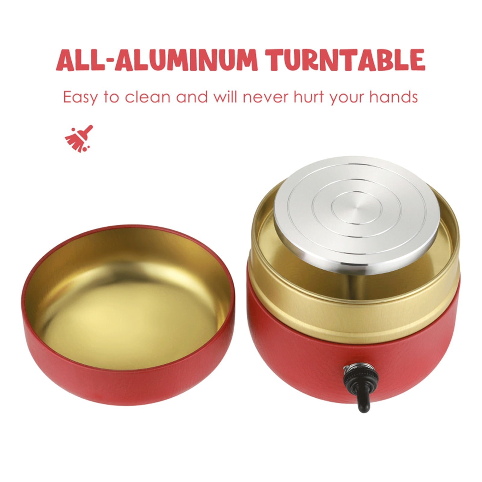Mini Red Ceramic Wheel 1500 Rpm / Minimum Electric Ceramic Machine Ceramic Tools In Your Own Clay With Children's Art Education Tray ,Wide Ranging Usage