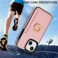 thumbnail image 2 of Allytech iPhone 13 Wallet Case, iPhone 13 Cover, With Ring Holder Stand Premium PU Leather Cards Holder Shockproof Anti-Scratch Protective Phone Case for Apple iPhone 13 - Pink, 2 of 5