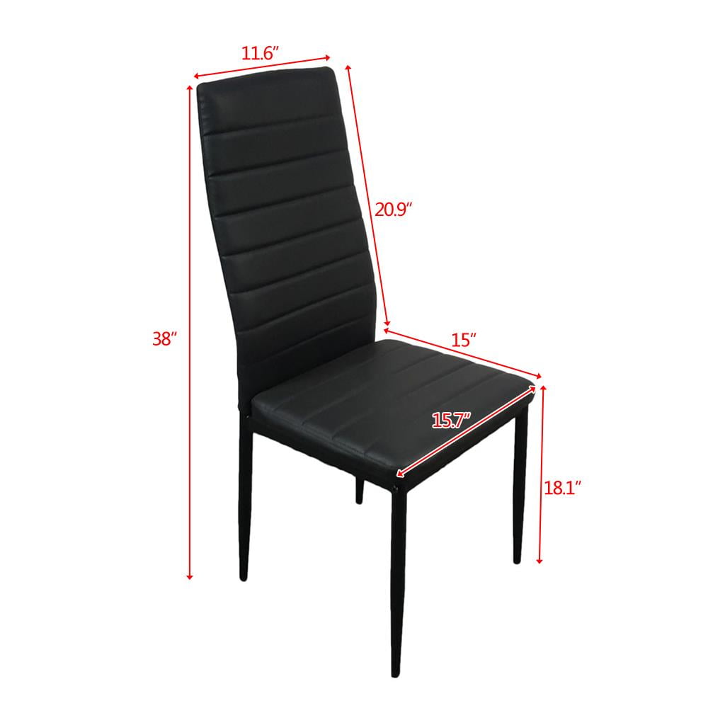 Zimtown 6 Pcs Modern Dining Chairs PU Leather Side Chairs For Kitchen Dinner Dining Room Black