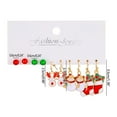 thumbnail image 2 of Fiudx Juego de Pendientes Navideños con Diseño de Papá Noel, de Aleación, Ideal Como Regalo para Mujer, Ideal para Fiestas Navideñas. Incluye Un Juego., 2 of 4