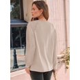 thumbnail image 5 of Womens Long Sleeve Shirts Lace Tops Business Casual Fall Fashion Outfits Clothes Knitted Y2k Blouses XXL, 5 of 8