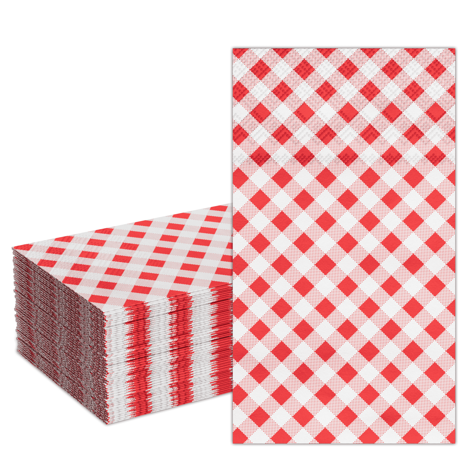 DYLIVeS 50 Count RED Gingham Guest Napkins 3 Ply Disposable Paper Dinner Hand Napkin RED Buffalo