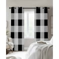 thumbnail image 3 of Fsddascl Black White Plaid Blackout Curtains for Bedroom/Living Room, Thermal Insulated Kitchen Curtains, Spring Farmhouse Buffalo Checkered Grommet Darkening Window Treatment Drapes 42"x84"x2, 3 of 8