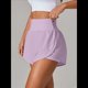 thumbnail image 4 of Pantalones Cortos de Cintura Alta para Mujer, Ideales para Correr, Hacer Ejercicio en el Gimnasio, con Bolsillos Interiores. Púrpura XL, 4 of 7