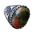 thumbnail image 2 of Unakite Jasper Mens Ring, Natural Unakite Jasper Ring, Oxidized, 925 Silver Ring, Birthday Gift, Heavy Mens Ring, Arabic Design, Ottoman Style Ring, Christmas, Turkey Mens Signet Ring, 2 of 6