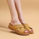thumbnail image 4 of Moda tacón alto desgaste exterior boca de pescado hueco señoras zapatillas plataforma cuña sandalias mujeres Wmkox8yii ytu6293, 4 of 8