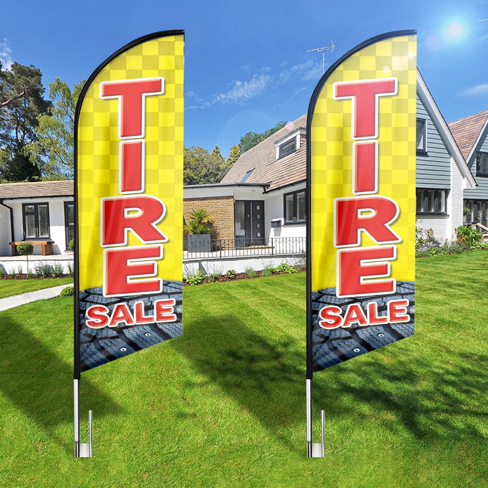 Tire Sale Sign Feather Flag,8FT Tire Sale outdoor advertising flag, Tire Sale Business Sign,Tire Sale Swooper Flag（FLAG ONLY）