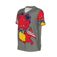thumbnail image 6 of Fotbe Dinosaur Super Hero Cartoon Baseball Jersey Shirt for Men and Women, Casual Short Sleeves Button Down T-Shirt-XX-Large, 6 of 9