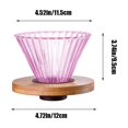 thumbnail image 3 of kkbbma under $5 Glass Coffee Filter, Colorful Glass Coffee Filter, Hand Drip Coffee Maker Reusable Filter Mug, Portable Glass Coffee Brewer with Removable Wooden Base, Pour Over Coffee Maker, 3 of 6