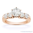 thumbnail image 2 of Round Cut Forever Brilliant Moissanite 5-Stone Engagement Ring in 14k Rose Gold, 2 of 5