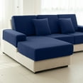 thumbnail image 6 of Sanmadrola Waterproof Couch Cushion Cover for Sectional Sofa,Slipcover Stain Resistant High Elasticity Wear-Resistant Striped Sofa Cover, Dark Blue 3 Piece Set for Furniture, Children, Pets, 6 of 7