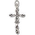 thumbnail image 1 of Sterling Silver 20" 1mm Box Chain Cross Swirls Pendant Necklace, 1 of 2