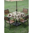 thumbnail image 3 of Outdoor Tablecloth with Umbrella Hole and Zipper, Sage Green Christmas Square Table Cloth 60x60 Inch Waterproof Tablecloth, Xmas Botanical Pine Cones Picnic Table Cover for Patio Camping, 3 of 7