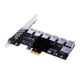 thumbnail image 1 of PCIE 1 a 7 EUX1070 PCI-E 1x 1 a 7 Riser Card para BTC Mining PCI Desktop PCI-E Extender Hugtrwg Para estrenar, 1 of 6