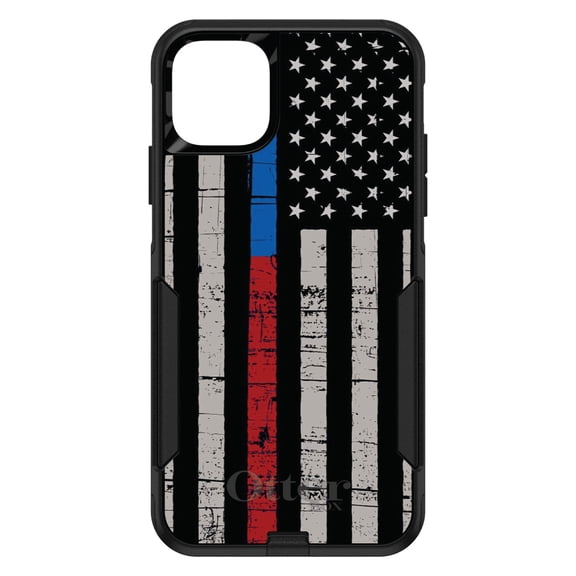 DistinctInk OtterBox Commuter Custom Case for Apple iPhone 15 (6.1" Screen) - Show Your Support for First Responders - Shockproof Protection
