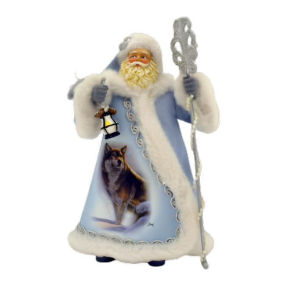 The Bradford Exchange Guardians of the North Collection Wolf-Themed Santa Claus Figurine Christmas Decorations by Al Agnew 8.25-Inches