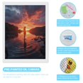 thumbnail image 3 of Diamond Art Kit for Adults, Silhouette Sunset Reflection Lake Diamond Painting for Adults Beginners, 5D DIY Diamond Art Painting Kits, Colorful Diamond Painting Craft for Home Decor 12x16, 3 of 7