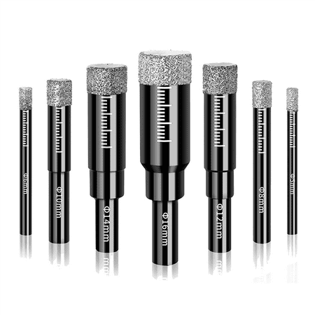 

7 Pack Dry Diamond Bits Set Round Shank
