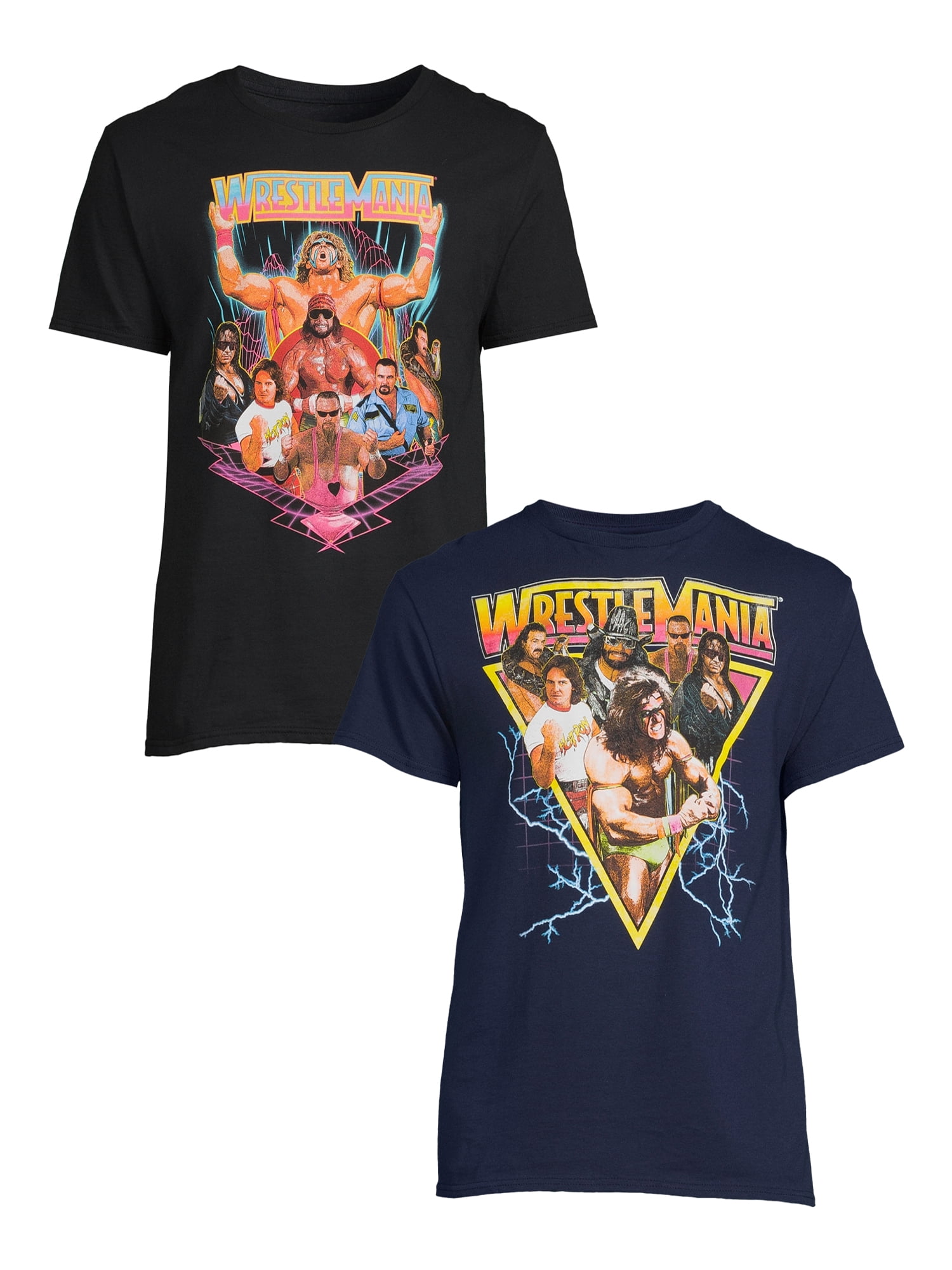 WWE Men's & Big Mens Wrestlemania Graphic Tee Shirts, 2-Pack, Sizes S-5XL