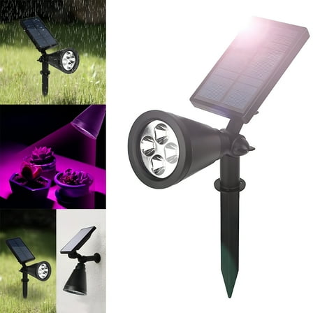 HIBIBUD Adjustable Growth Light for Indoor Plants,90° Flexibility 4-LED Solar Plant Lamp