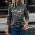 thumbnail image 1 of zanvin Cadeau de la Saint-Valentin, Haut de Mode à Col Rond Imprimé pour Femmes, Manches Longues, Chandails en Molleton, Gris, TG, 1 of 5