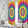 thumbnail image 5 of Blackout Kids Curtains,Yellow Tie Dye Spiral Pattern Childrens Insulated Curtains Set Of 2,Bedroom Essentials,Toddler Room Decor 52"x84", 5 of 5