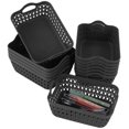 thumbnail image 4 of Zerdyne 12-Pack Mini Plastic Storage Baskets Tray with Handle, Gray Storage Tray, 4 of 7