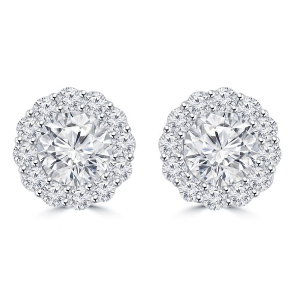 2.25 Ct Ladies Round Cut Diamond Stud Earring In 14 kt White Gold