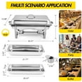 thumbnail image 3 of Plats Anti-Frottement pour Buffet, Lot de 2/Lot de 4, Ensembles de Réchauds de Buffet en Acier Inoxydable de 8 Qt avec Couvercle, Réchaud Rectangulaire pour Servir les Aliments, Fournitures de Traiteur, Présentoir de Buffet pour Fêtes, 3 of 8