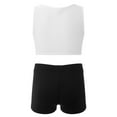 thumbnail image 2 of Yeahdor Kids Girls Gymnastic Crop Top with Athletic Shorts Set Girls Sports Dance Suit Activewear Black 6, 2 of 7